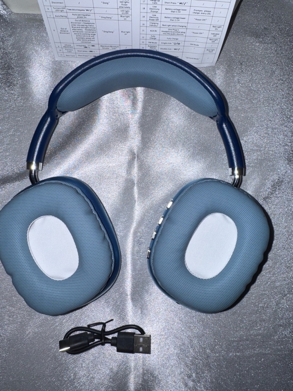 P9 Pro Max Over-Ear Wireless Headphones in Blue, NEW - Picture 9 of 15